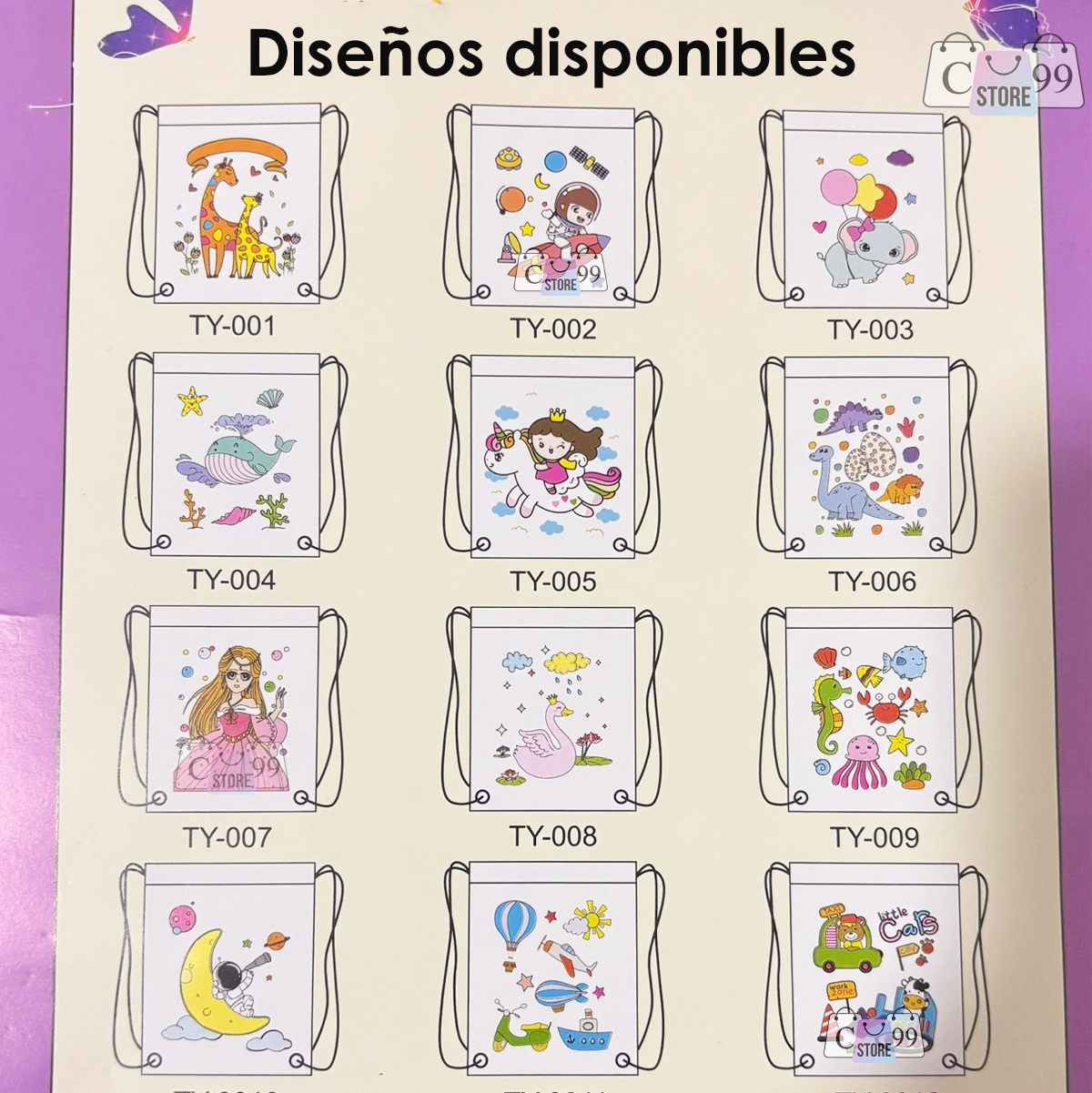 Mochila Mágica Bolso Para Colorear x3